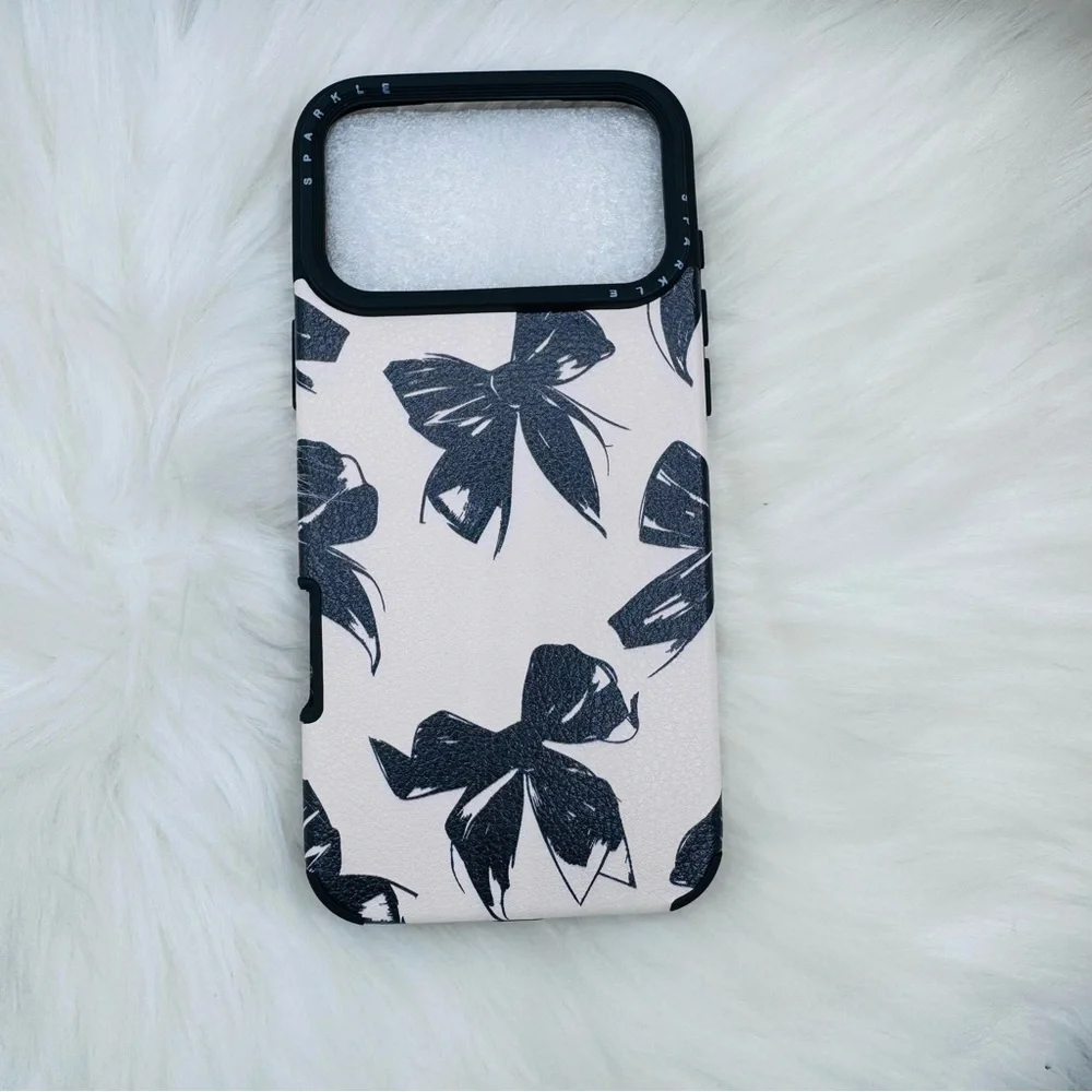 Chic iPhone 17 Pro Max Black Bow Theme Case